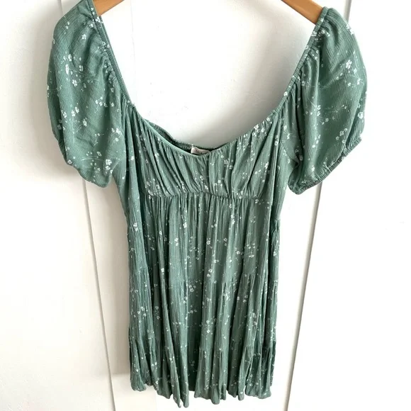 la hearts green floral dress Green Long Sleeve Beaded Full Length Dress main image 1